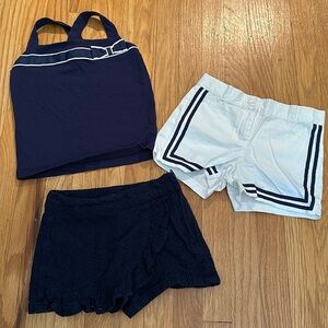 Girls 5T Janie and Jack set - one tank, one shorts, one skort